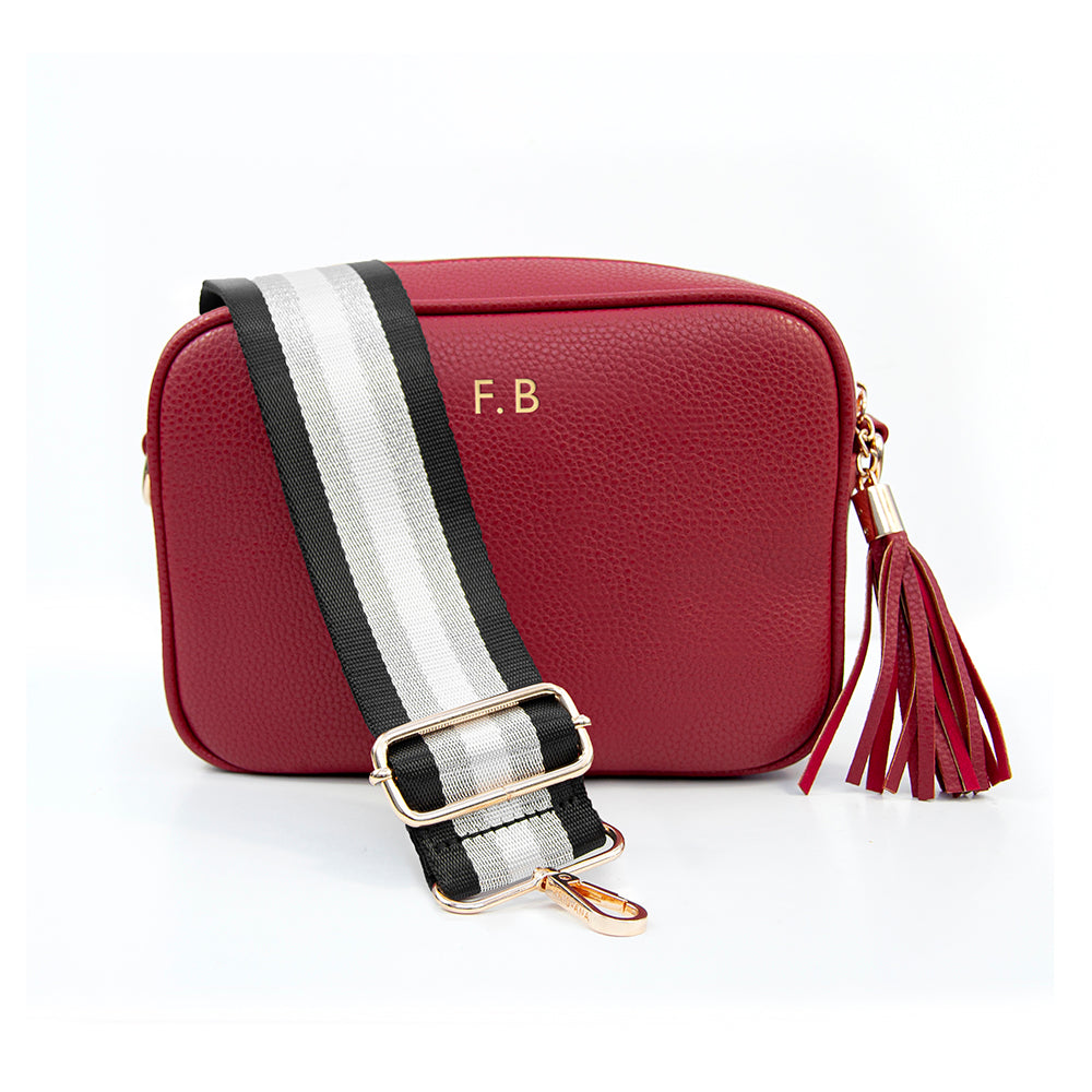 Personalised Red Crossbody Bag in Vegan Leather
