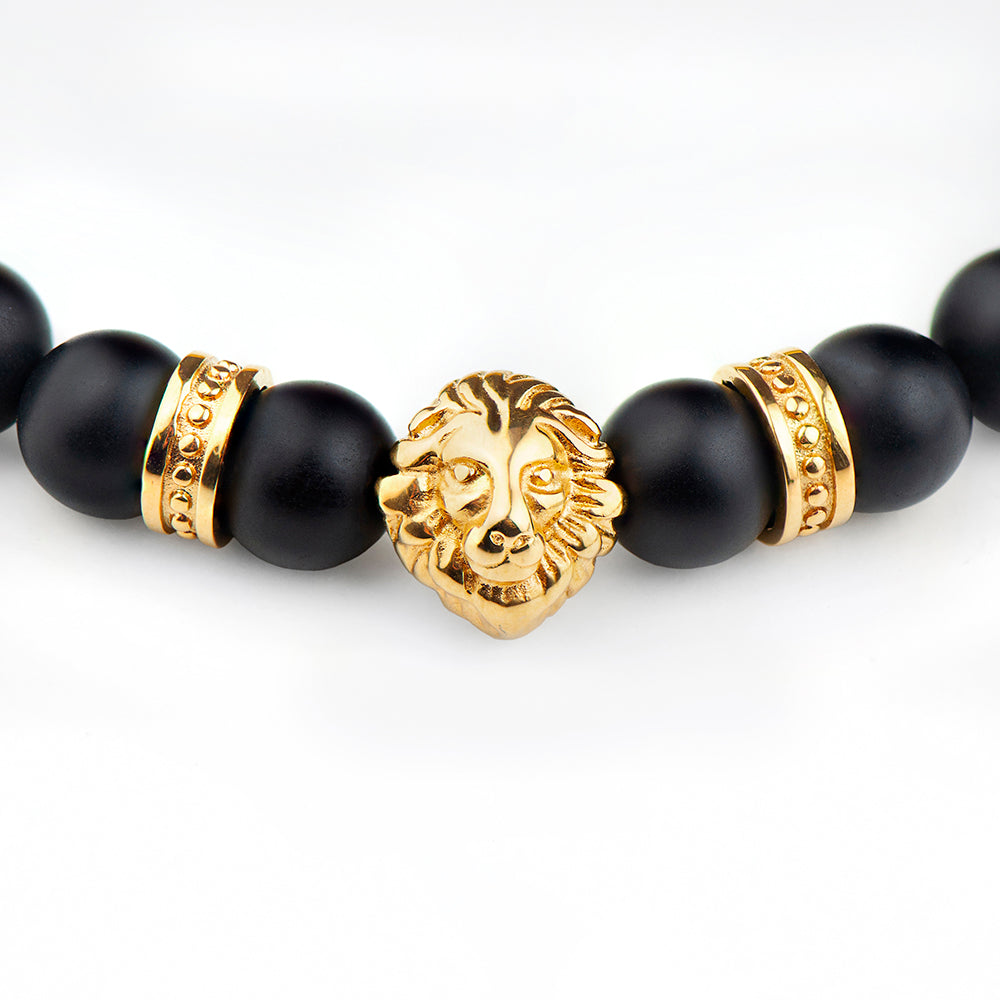 Personalised Men's Golden Lion Bracelet