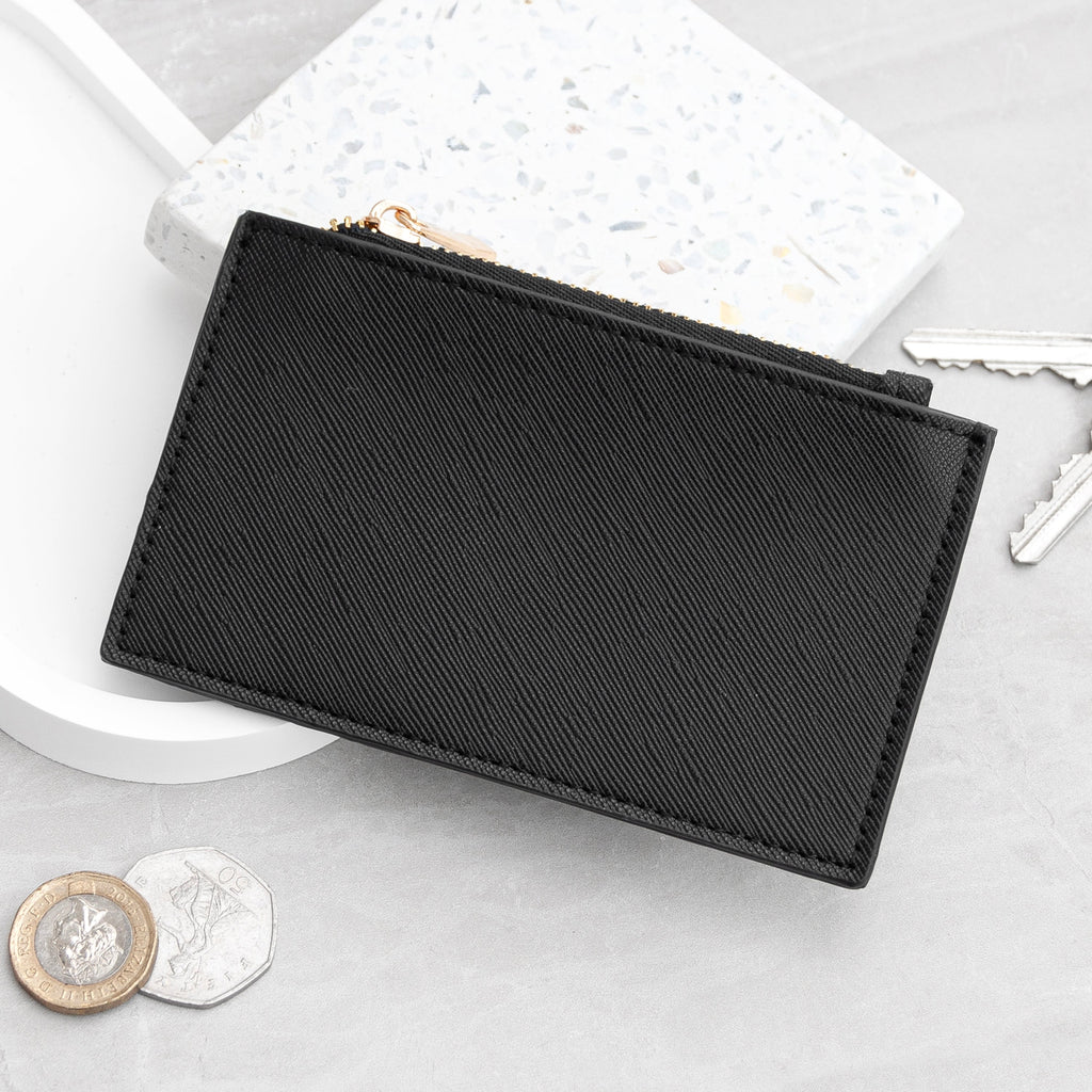 Monogrammed Card Holder in Vegan Leather