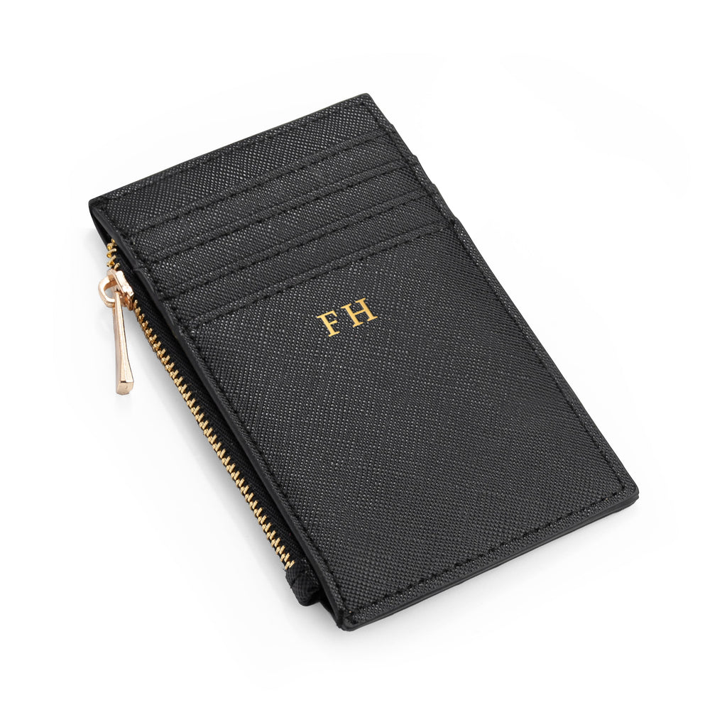 Monogrammed Card Holder in Vegan Leather