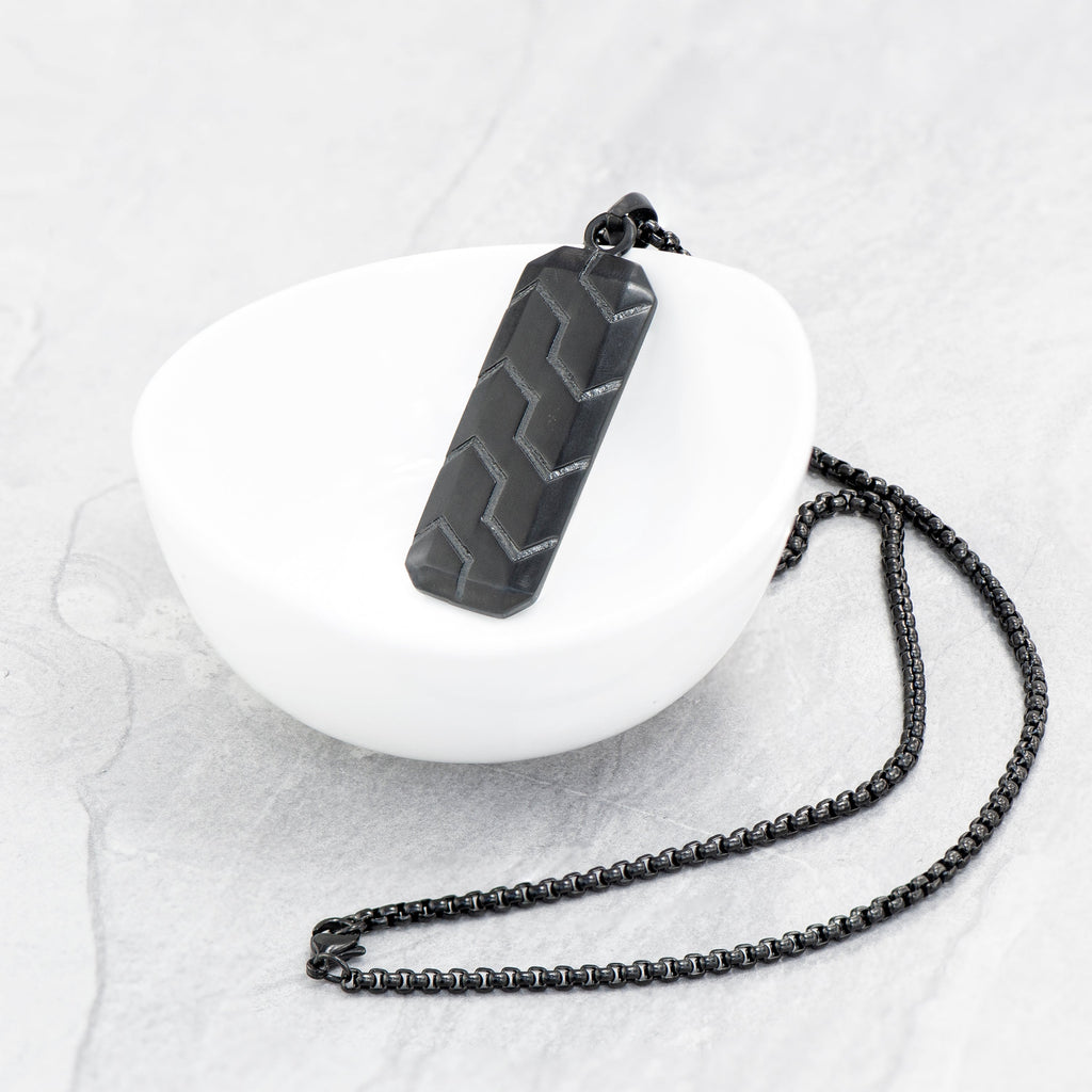 Personalised Men's Black Steel Dog Tag Necklace