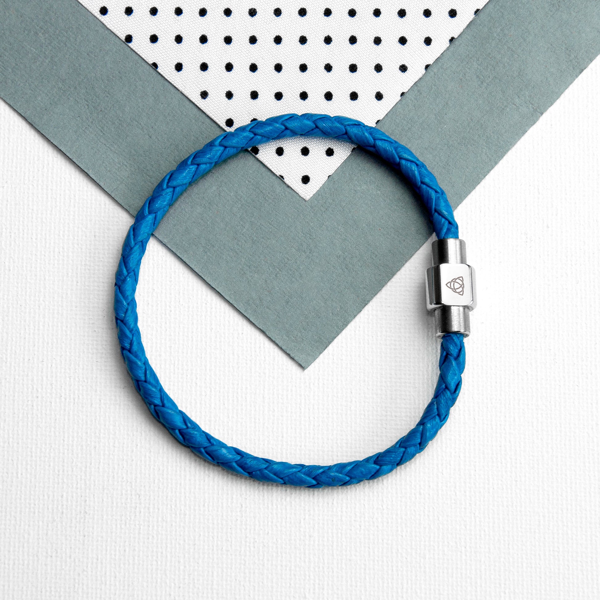 Personalised Men's Celtic Trinity Woven Leather Bracelet