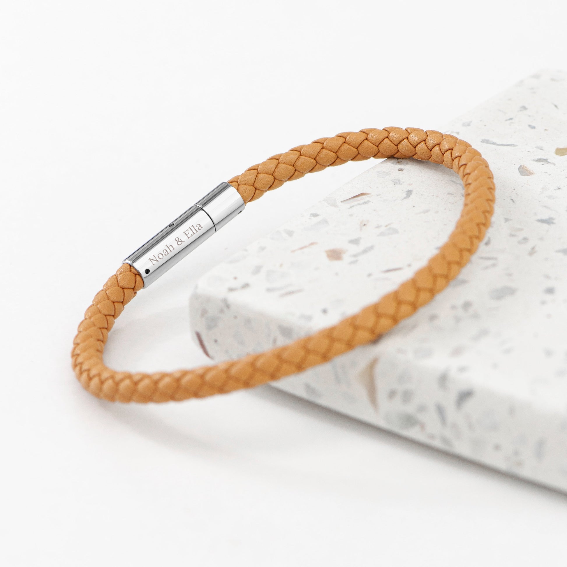 Personalised Men's Infinity Capsule Leather Bracelet