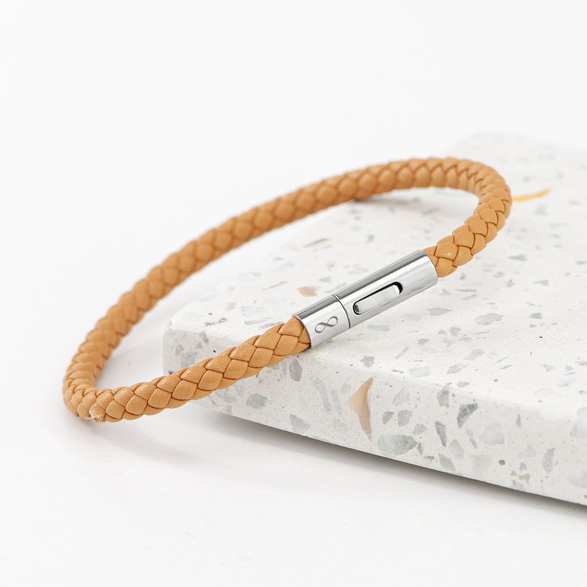 Personalised Men's Infinity Capsule Leather Bracelet