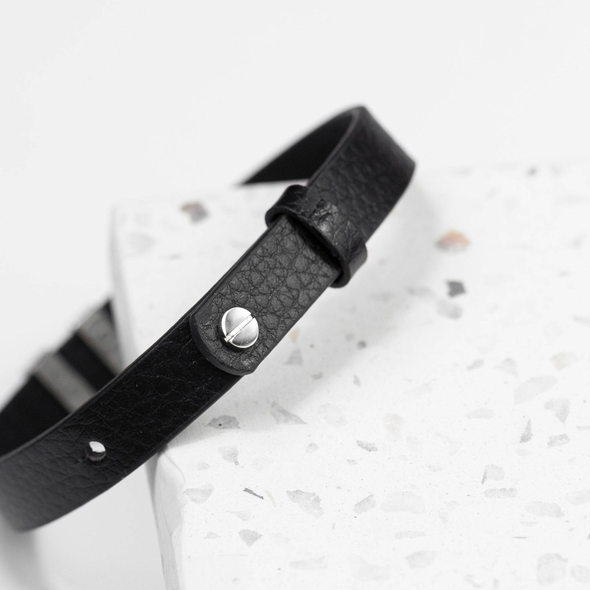 Personalised Men's Soho Tag Black Leather Bracelet