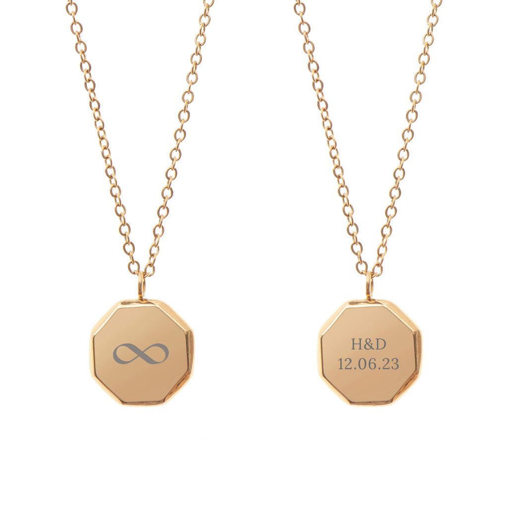 Personalised Men's Infinity Gold Pendant Necklace