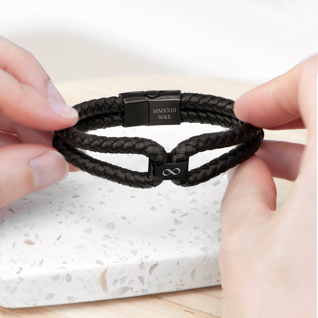 Personalised Men's Dual Leather Bracelet