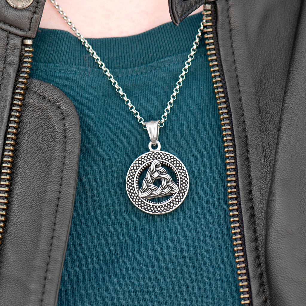 Personalised Men's Celtic Trinity Pendant Necklace