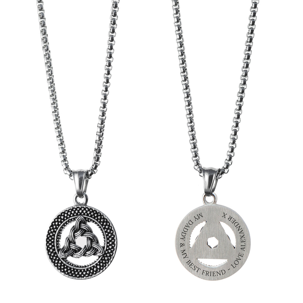 Personalised Men's Celtic Trinity Pendant Necklace