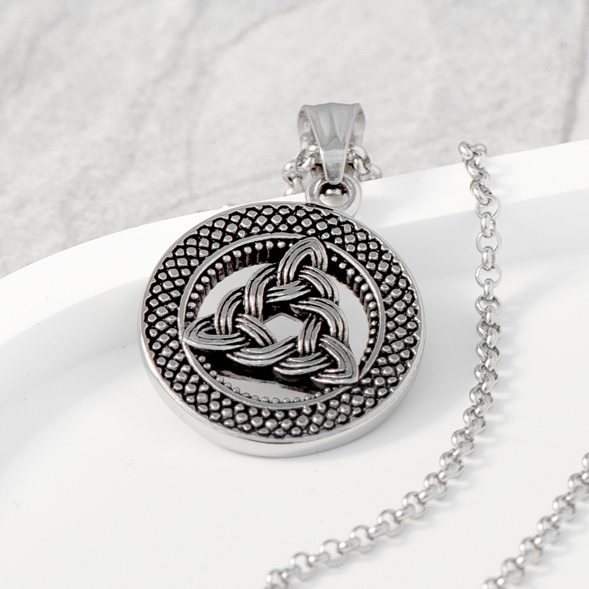 Personalised Men's Celtic Trinity Pendant Necklace