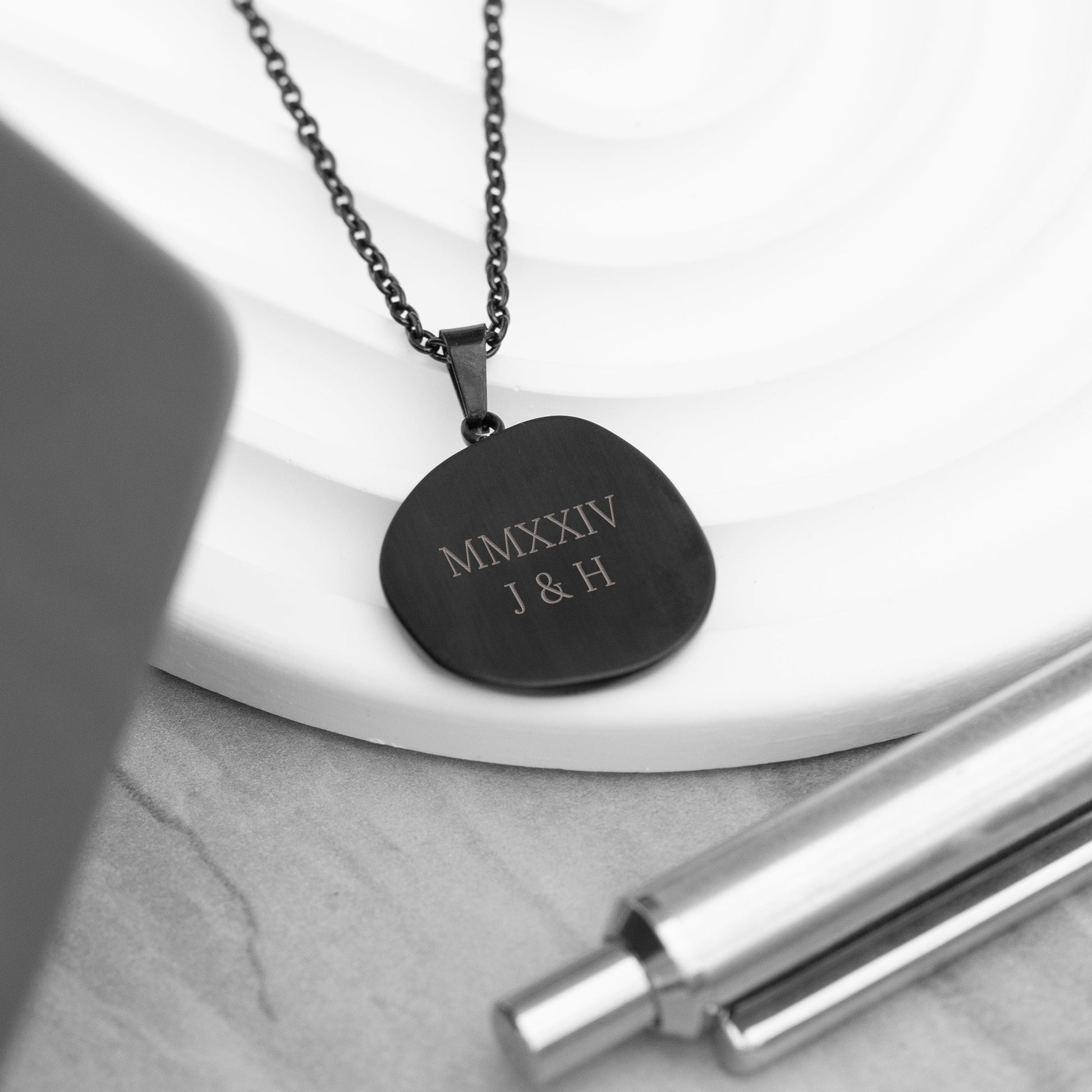 Personalised Men's Compass Amulet Necklace