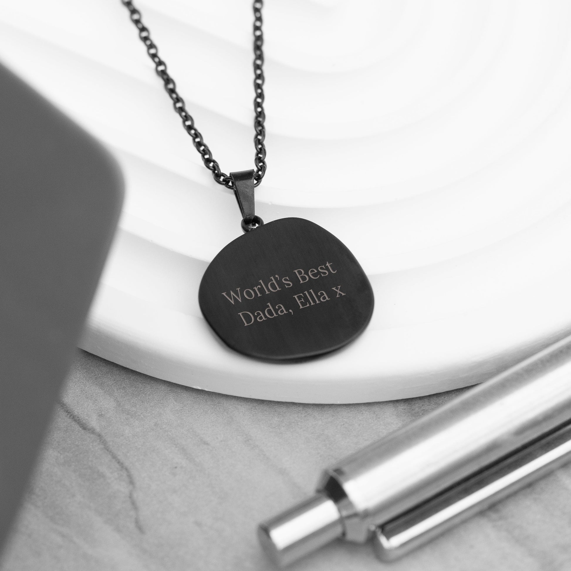 Personalised Men's Compass Amulet Necklace