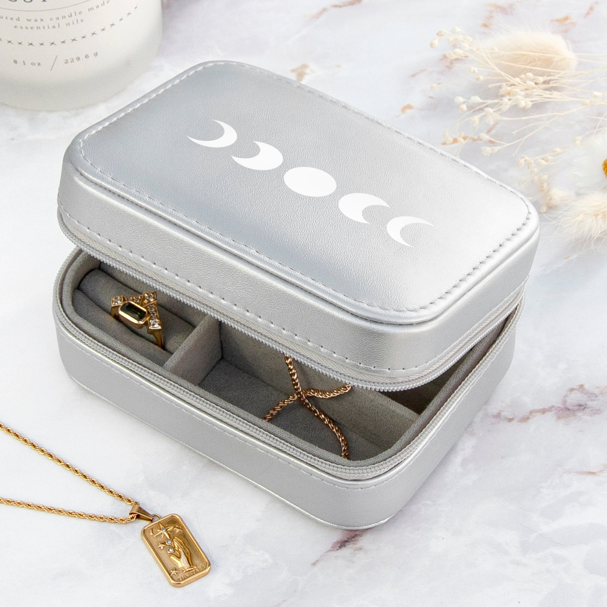 Silver Lunar Cycle Jewellery Case