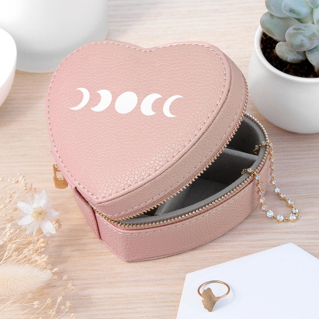 Moon Phase Pink Heart Jewellery Case