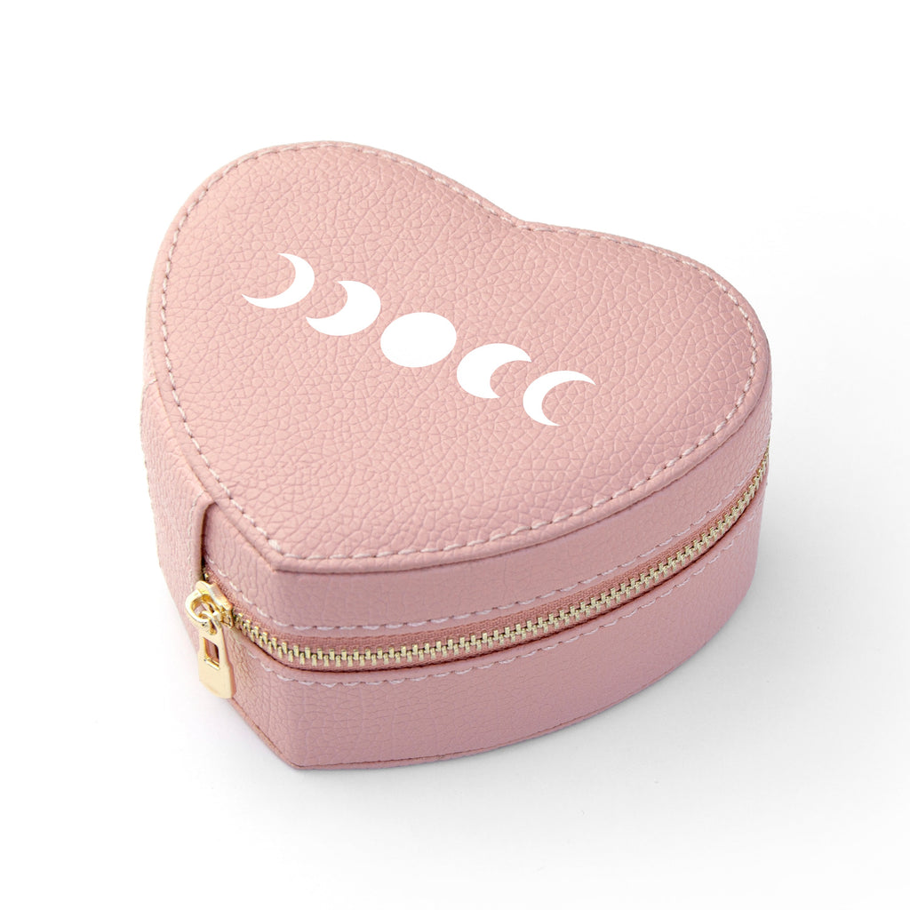 Moon Phase Pink Heart Jewellery Case