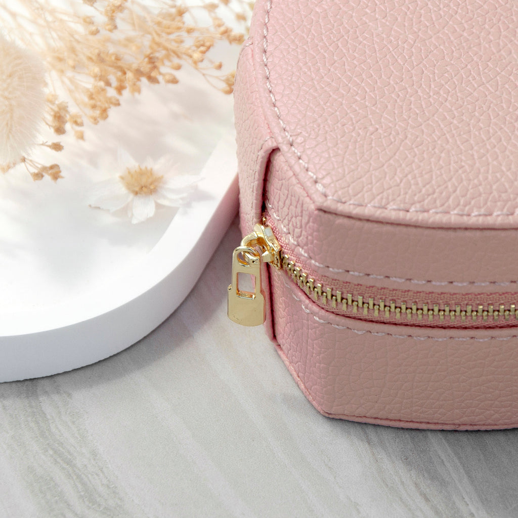 Personalised Bold Message Pink Heart Jewellery Case