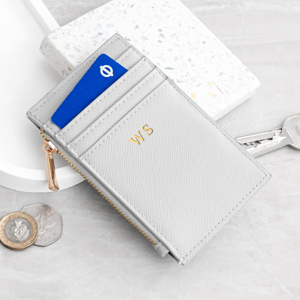 Monogrammed Leather Card Holder for Men