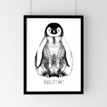 Hand-Drawn Baby Penguin Footprint Kit – Cherished Nursery Keepsake by Kai aš mažas buvau at www.brixbailey.com