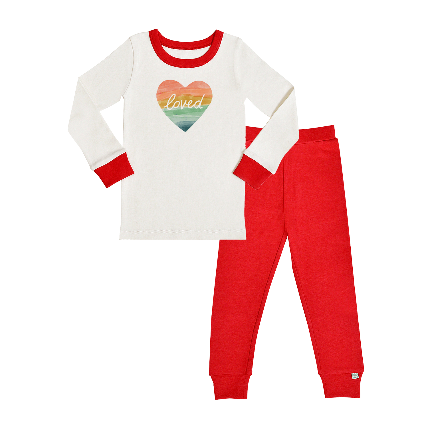 Rainbow Heart Organic Cotton Pajamas for Toddlers