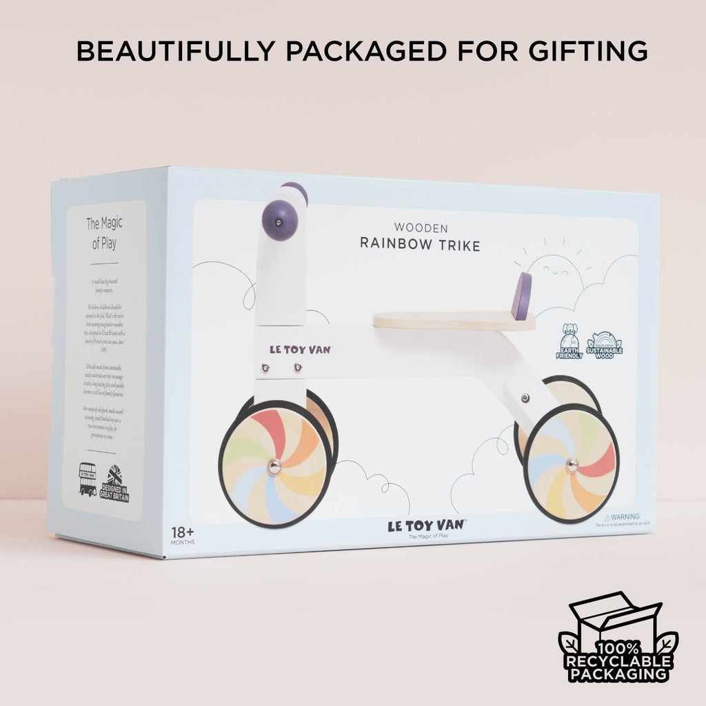 Wooden Rainbow Ride On Trike