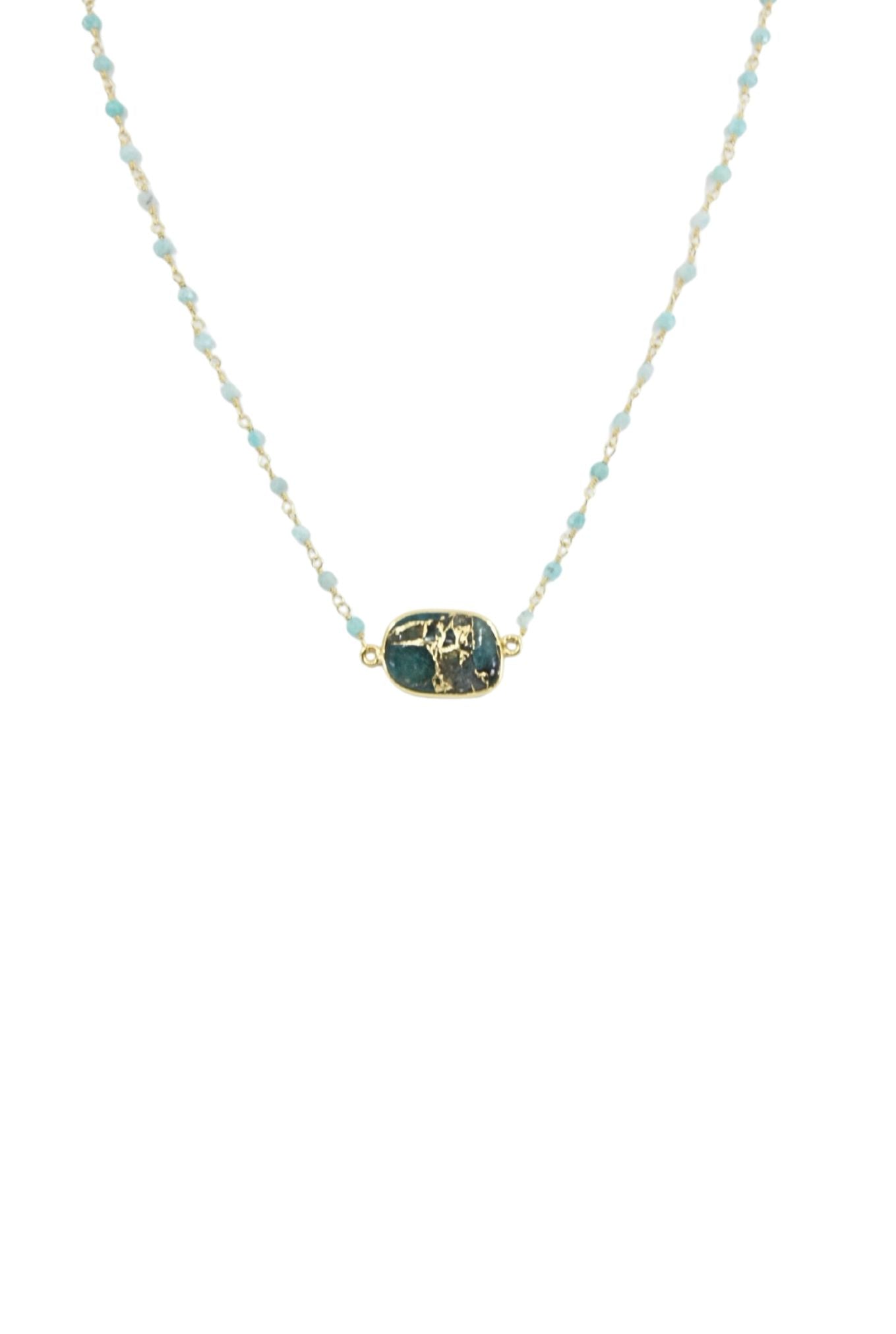 Endless Summer Necklace in Teal Turquoise Mojave