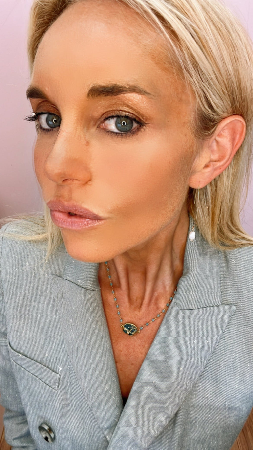 Endless Summer Necklace in Teal Turquoise Mojave