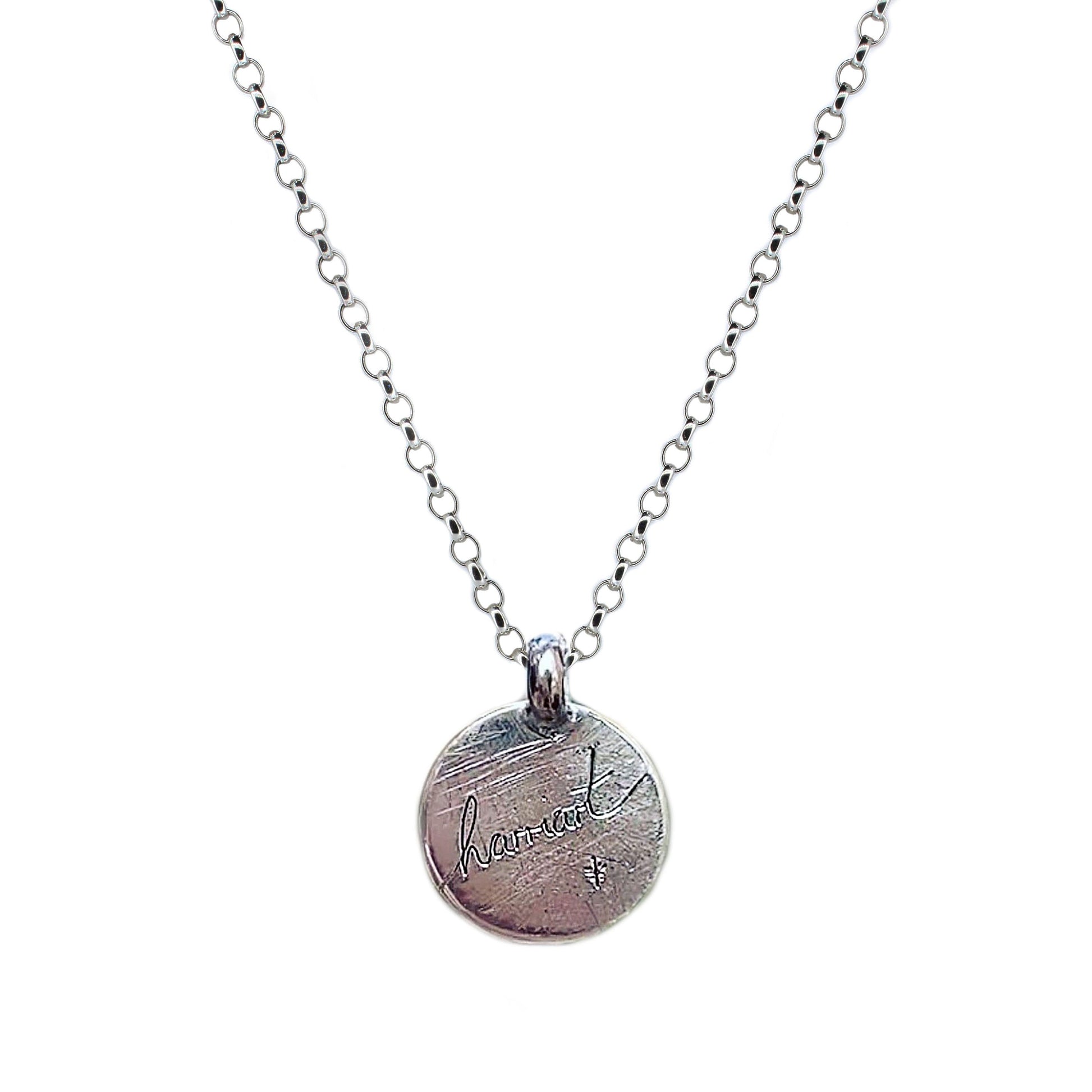 Personalised New Moon Necklace in Sterling Silver