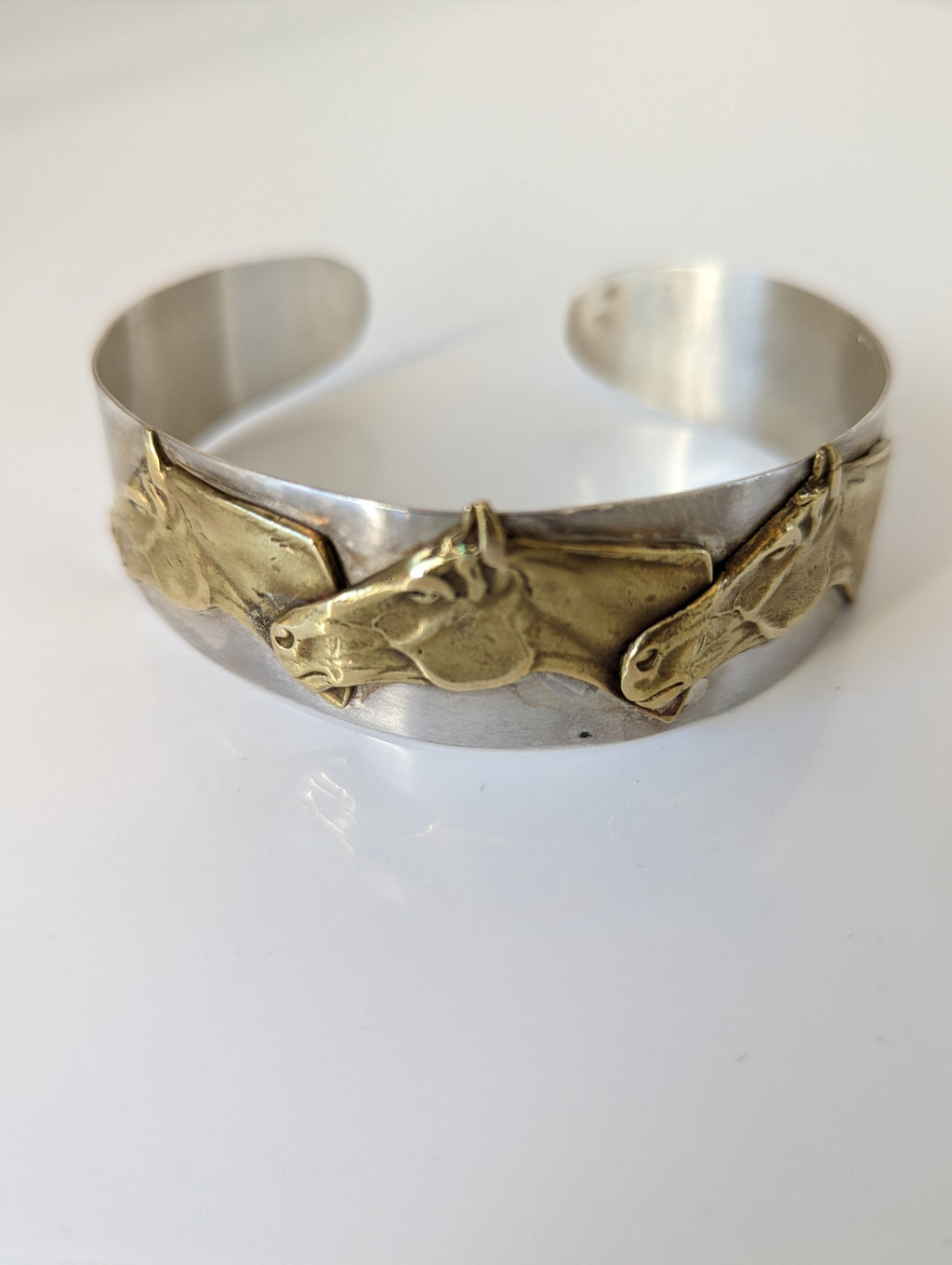 Silver Steed Three horses heads bangle