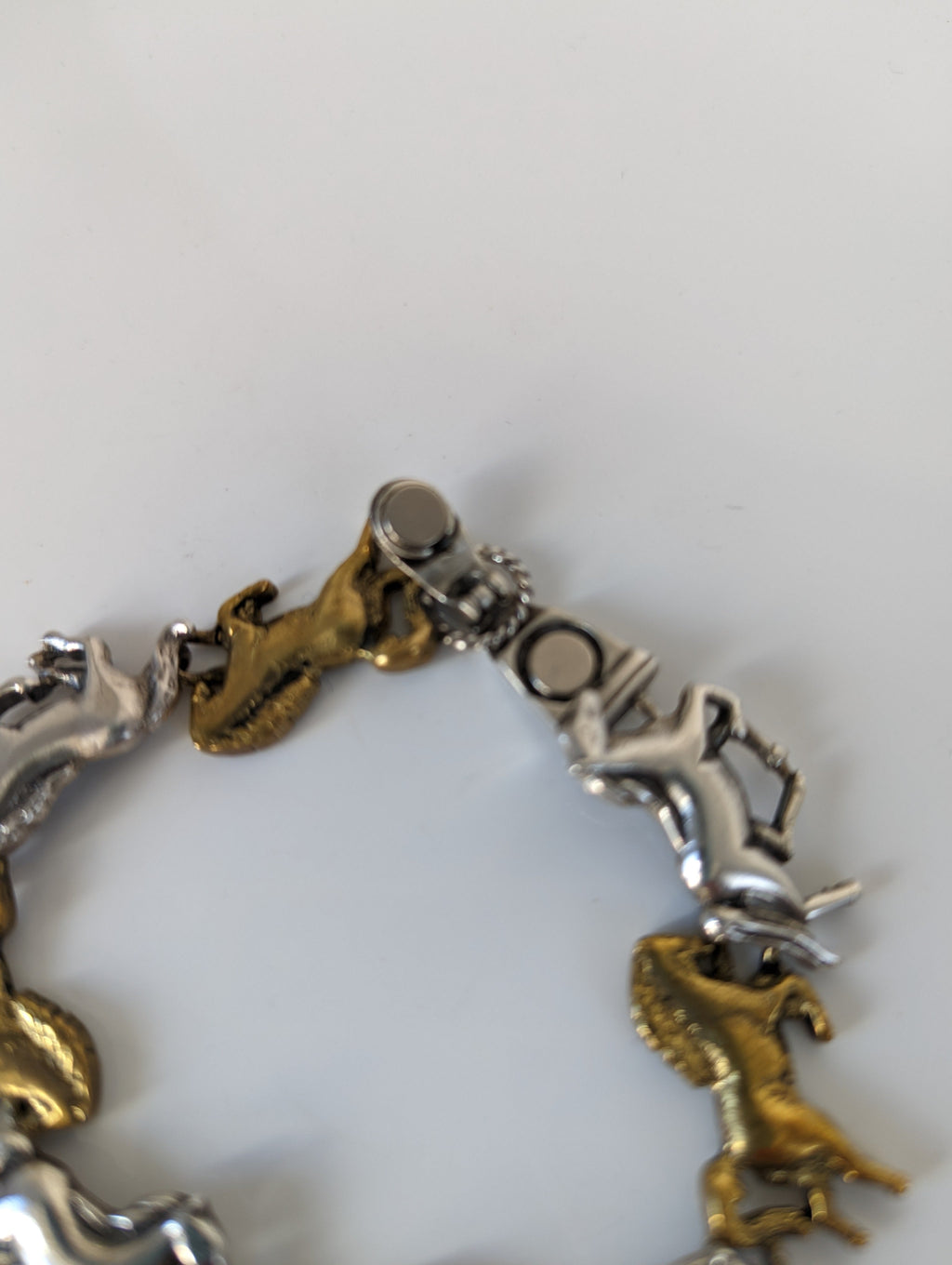 Silver Steed Silver & Brass Galloping Horses Bracelet