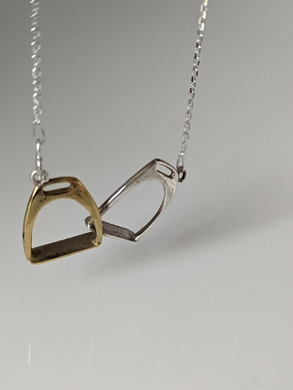 Silver Steed Two Stirrups Necklace