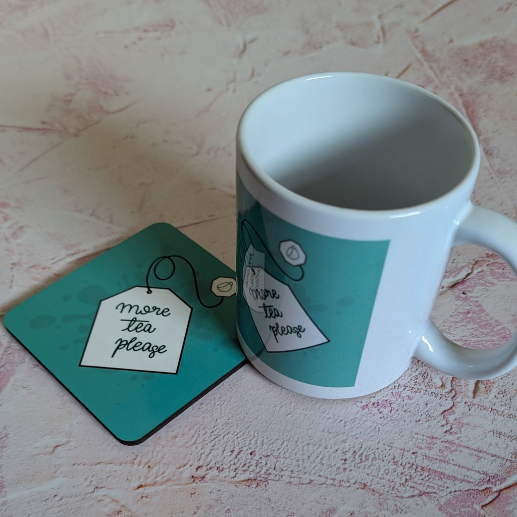 More Tea Please Square Coaster