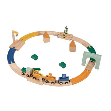 Animal Train Playset with Magnetic Wagons – FSC® Certified Wood by Trixie Baby at brixbailey.com