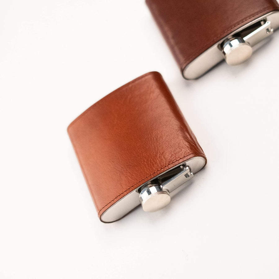 Papillon Leather Stainless Steel Hip Flask – 177ml, Elegant & Durable by Papillon at www.brixbailey.com