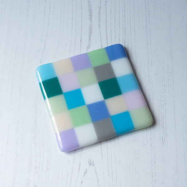 10cm Chequered Pastel Coaster - Bullseye Collection