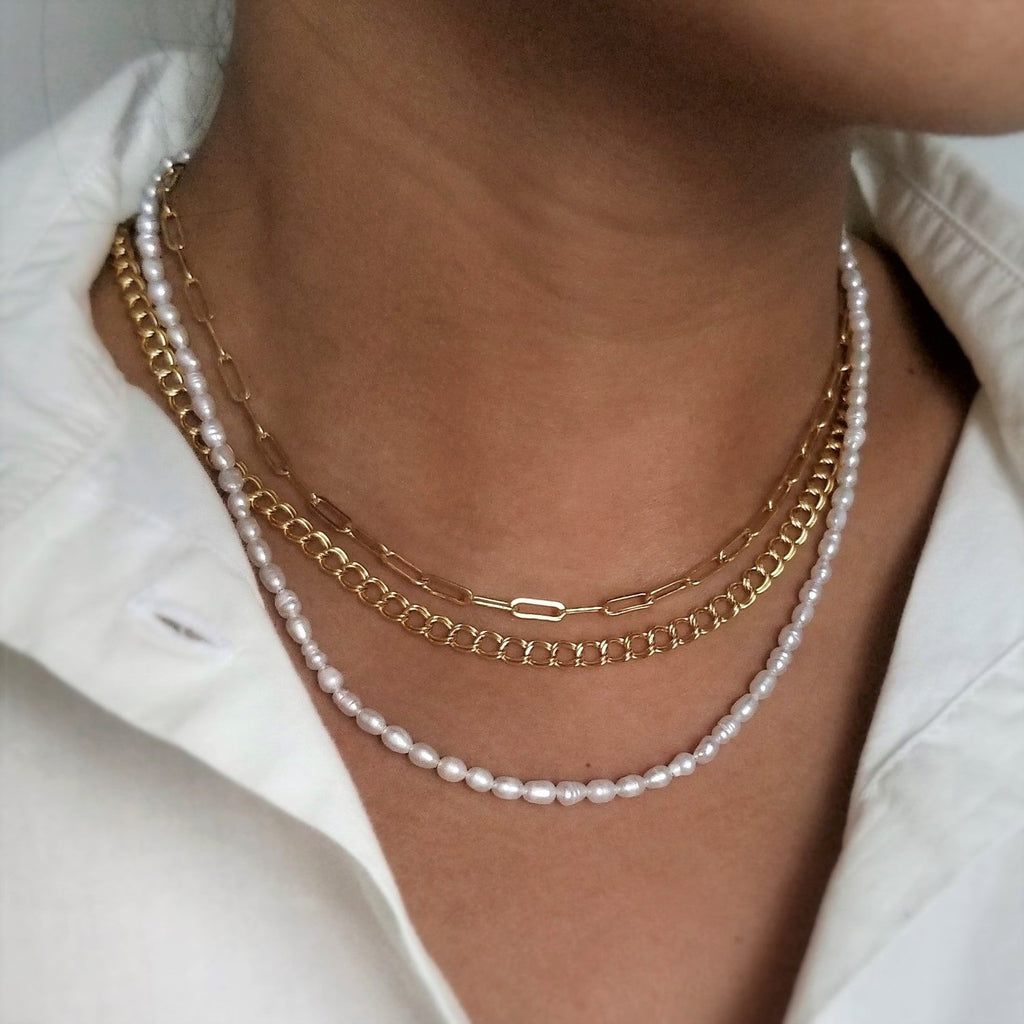 Double Curb Chain Necklace in Gold Filled
