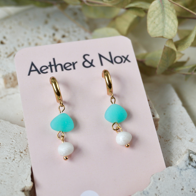 Terra Stud Huggie Duo Pebble