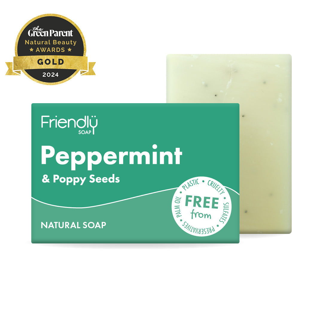 Peppermint and Poppy Seed Natural Soap Bar