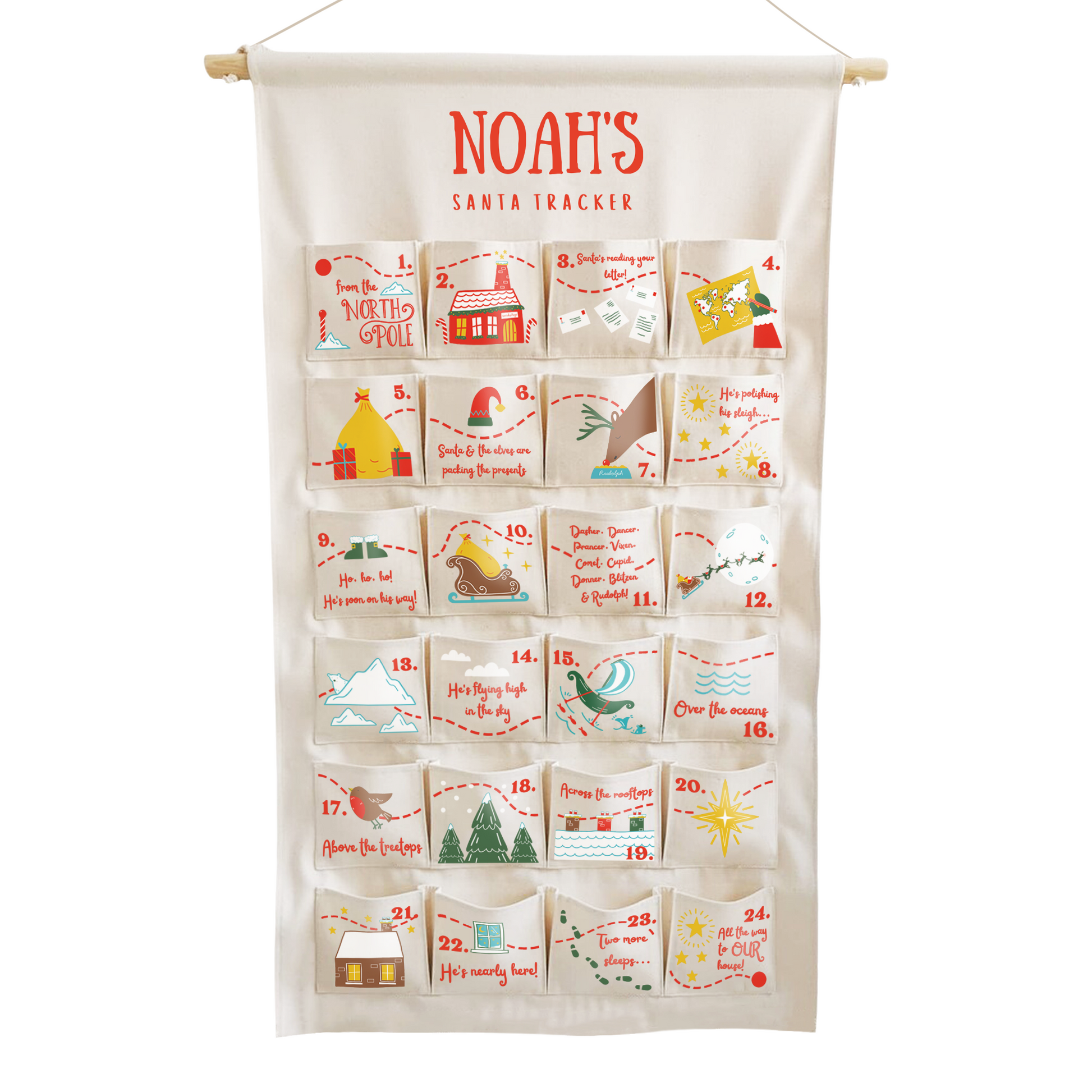 Personalised Santa Tracker Advent Calendar for Kids and Family