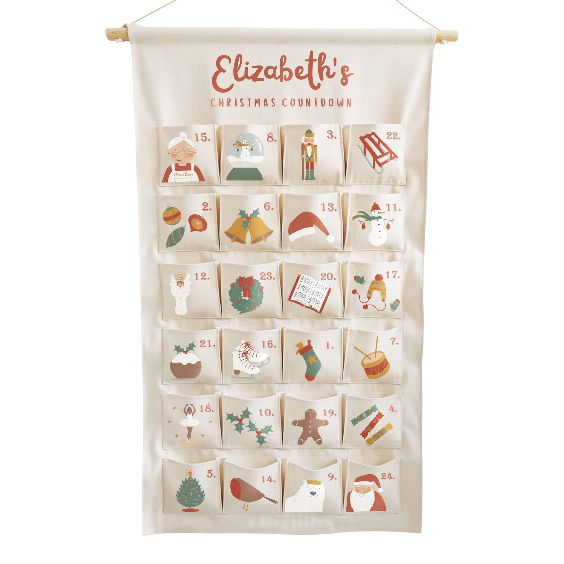 Personalised Fabric Christmas Advent Calendar