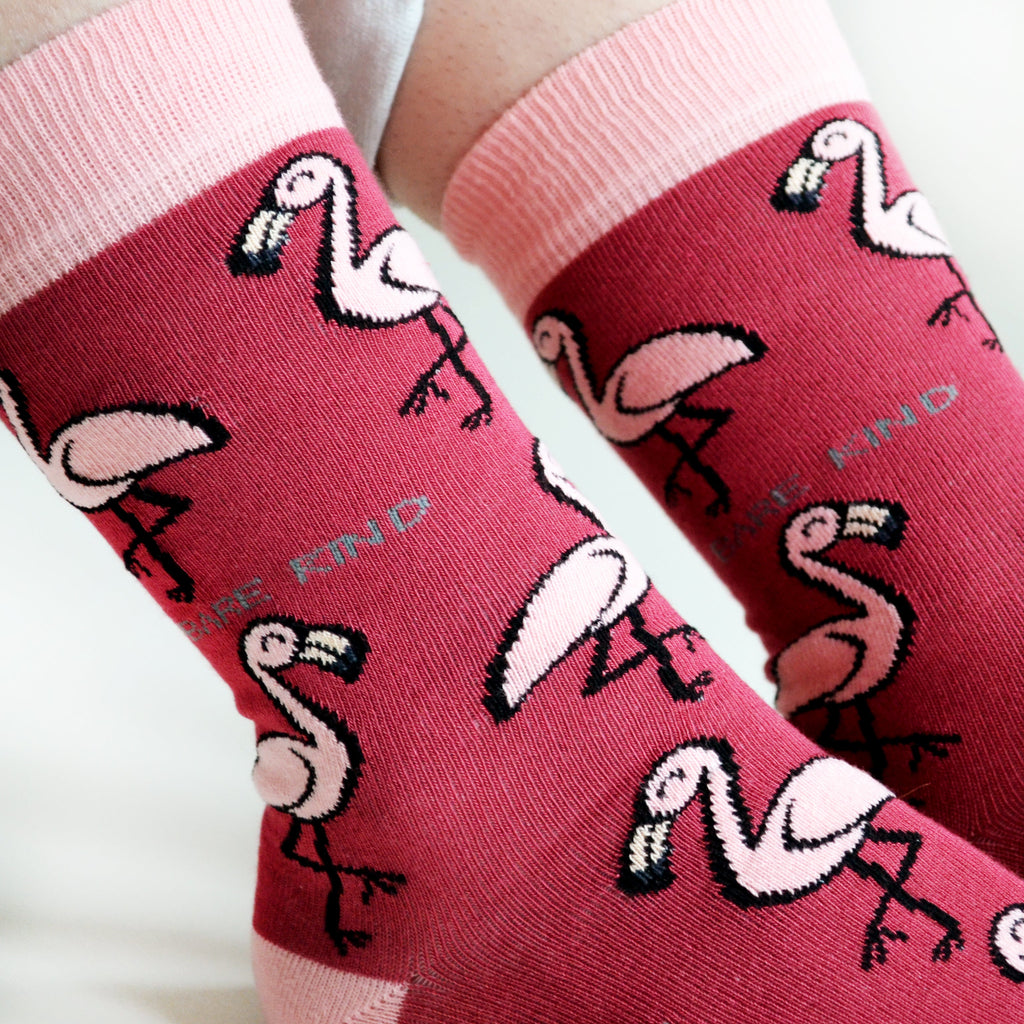 Save the Flamingos Bamboo Socks