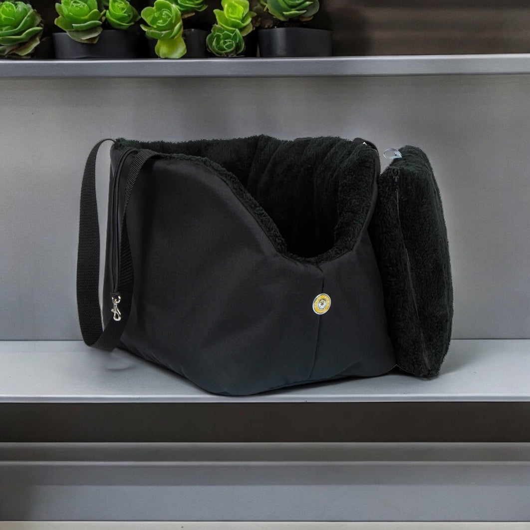 Soho Poms Black Luxury Rainy Bear Dog Carrier