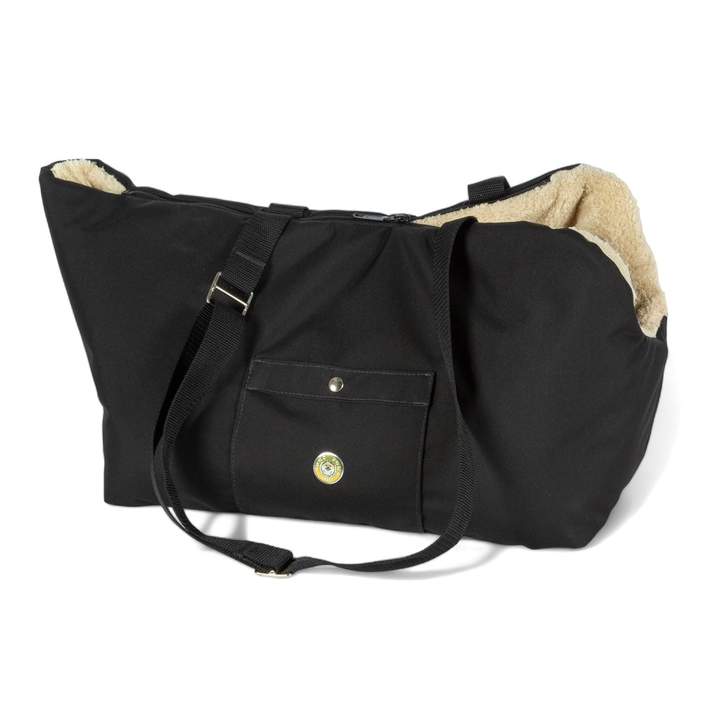 Soho Poms Black & Beige Luxury Rainy Bear Dog Carrier with Zipper