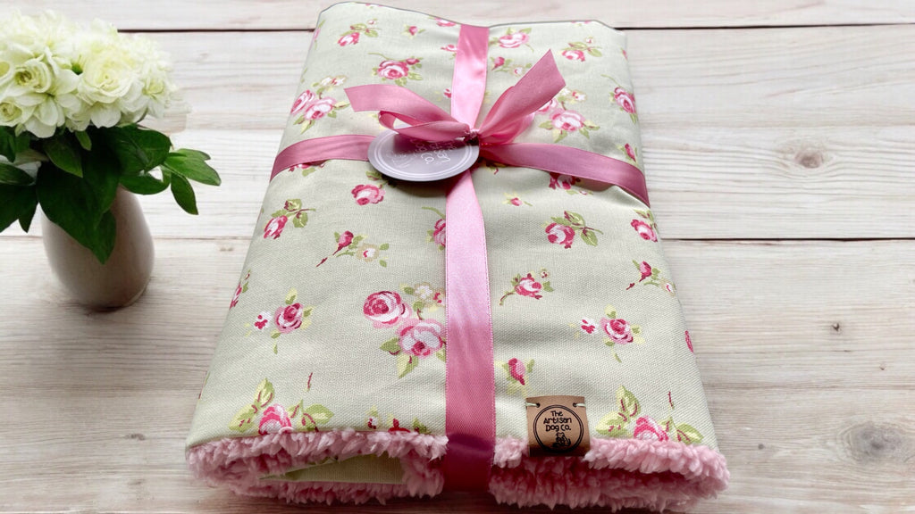 Luxury Handcrafted Dog Blanket in Floral