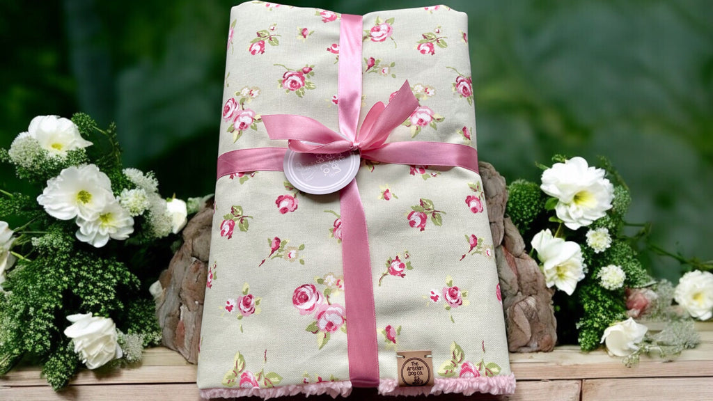 Luxury Handcrafted Dog Blanket in Floral