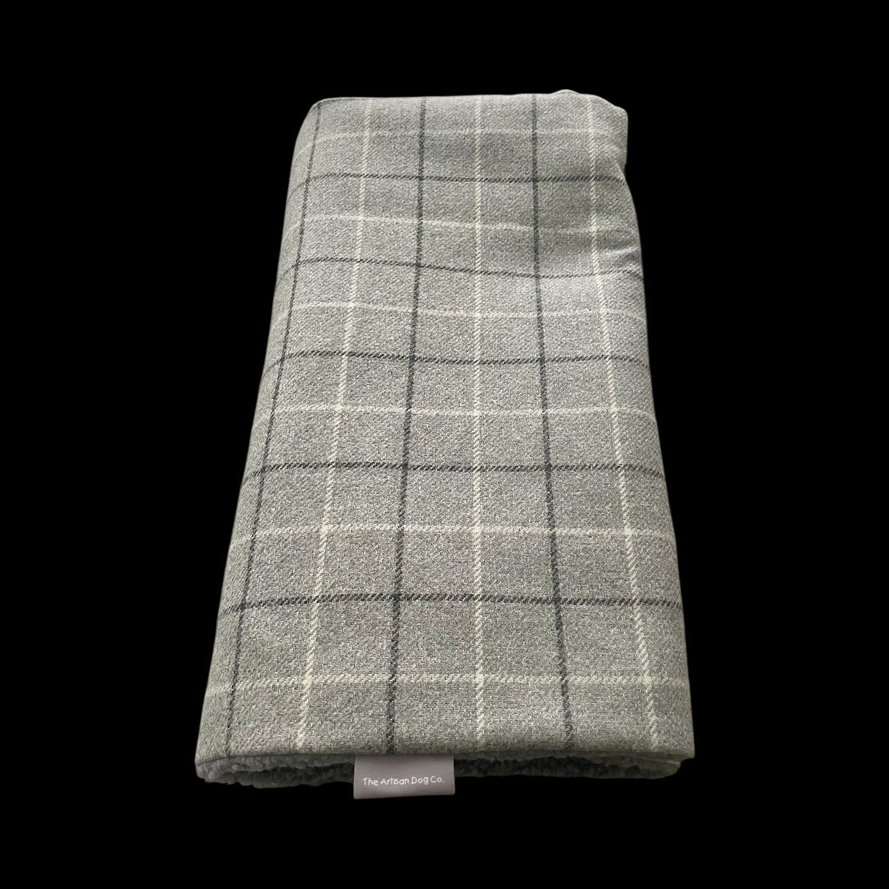 Luxury Handcrafted Grey Check Dog Blanket