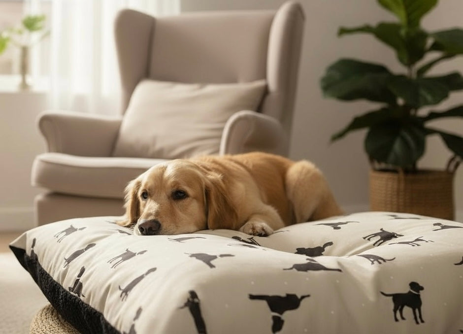 Double Sided Dog Bed Cushion with Walter Print