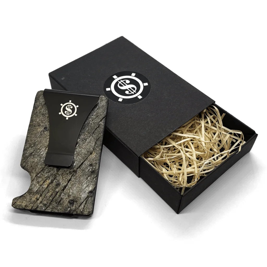 Pime Kõrb Slate Stone Cardholder – Elegant & Eco-Friendly by Seif Design at www.brixbailey.com