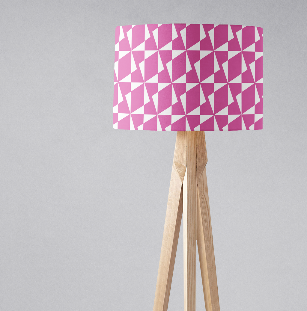 Pink Retro Geometric Lampshade, Ceiling or Table Lamp Shade