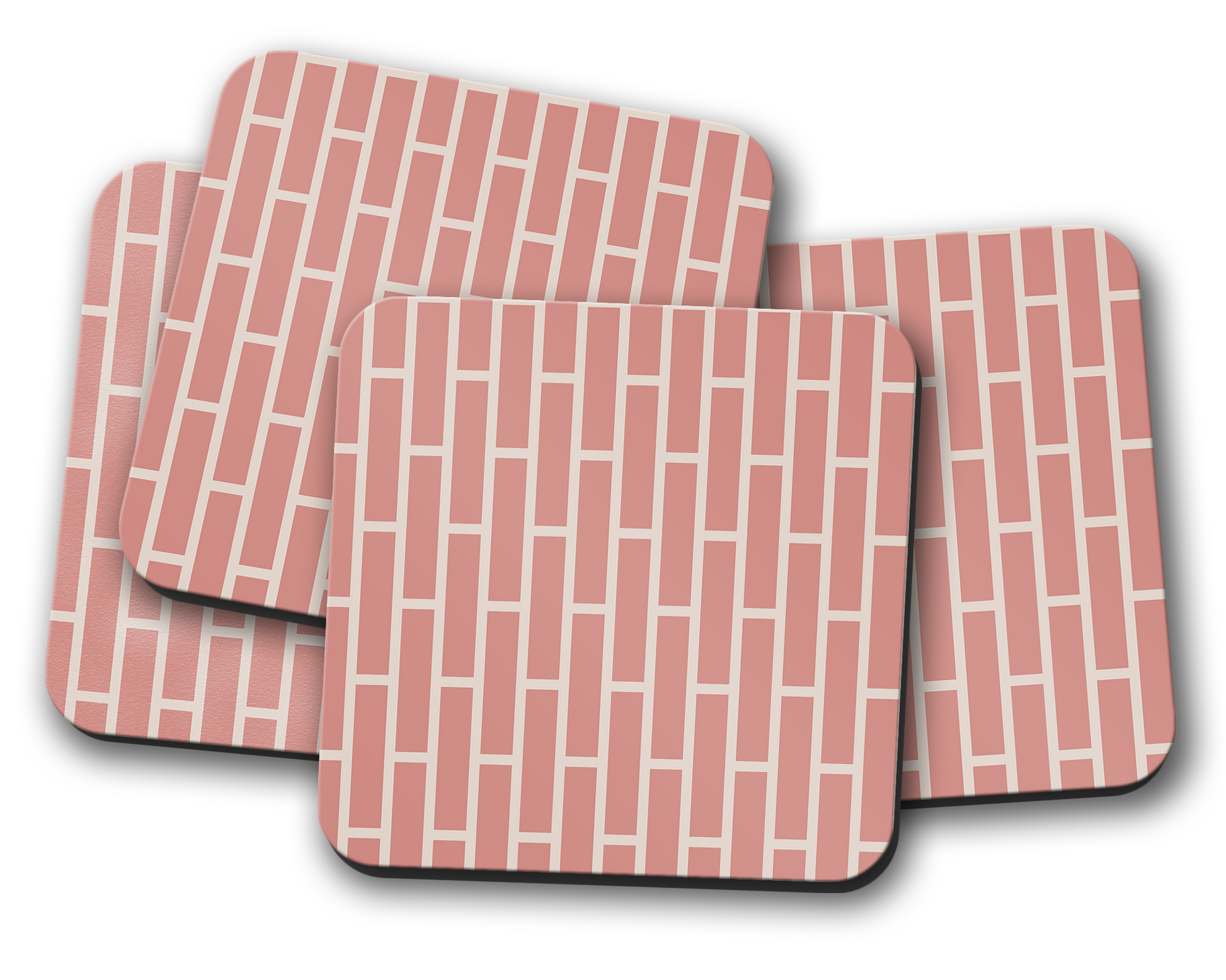 Pink Geometric Coasters, Table Decor Drinks Mat