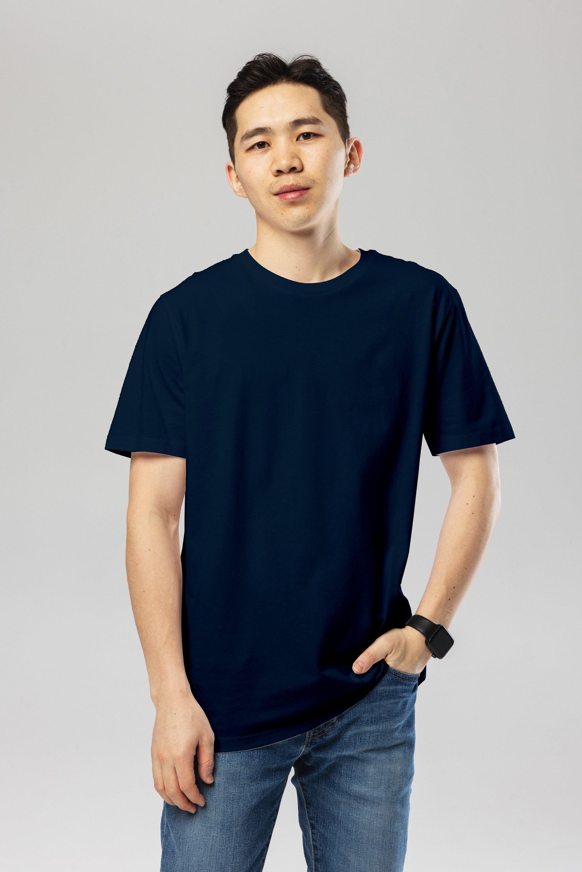 Navy Organic Cotton T Shirt